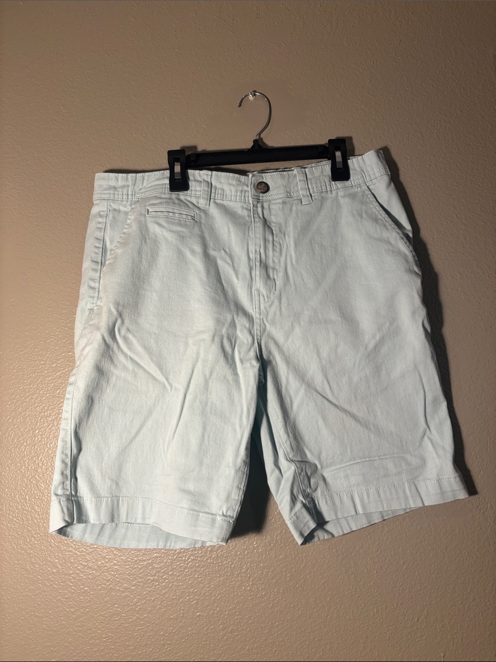 Alexander Julian Light Blue/Aqua Teal Flat-Front Chino Shorts